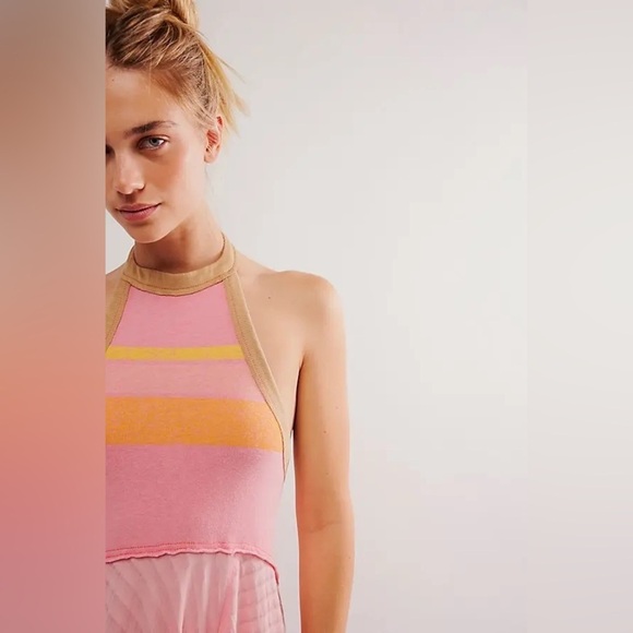 Free People Vibrant Pink and Peach Maxi Dress - Picture 3 of 3